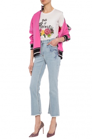 T-shirt z aplikacją z motywem kwiatowym, zdjęcie 2 T-shirt z aplikacją z motywem kwiatowym od Dolce & Gabbana